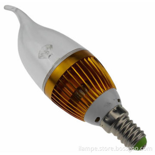 3W Cool White E14 LED Candle Bulb with Aluminum Alloy Housing